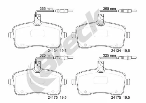 Brake Pad Set, disc brake BRECK 24134 00 701 10)