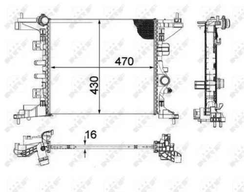 Radiator, engine cooling NRF 58477)