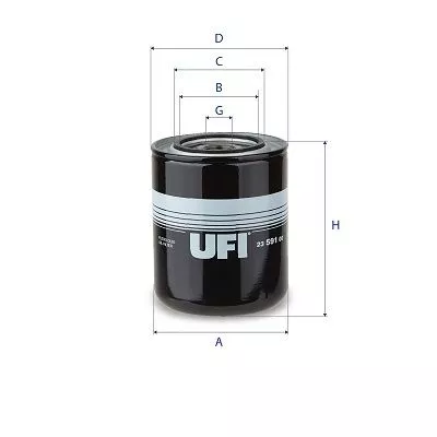 Oil Filter UFI 23.591.00)