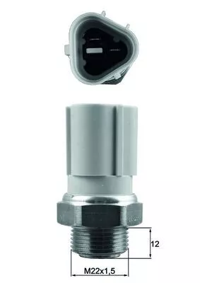 Temperature Switch, radiator fan MAHLE TSW 57)