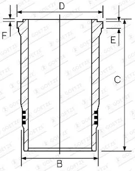 Cylinder Liner GOETZE ENGINE 15-450630-00)