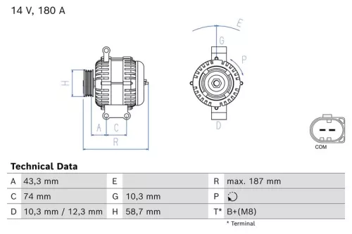 Alternator BOSCH 0 986 085 970)