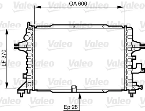 Radiator, engine cooling VALEO 734380)
