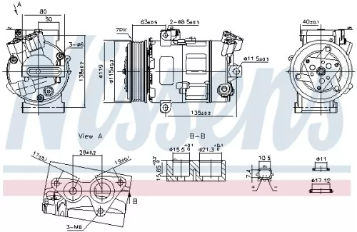 Compressor, air conditioning NISSENS 890947)