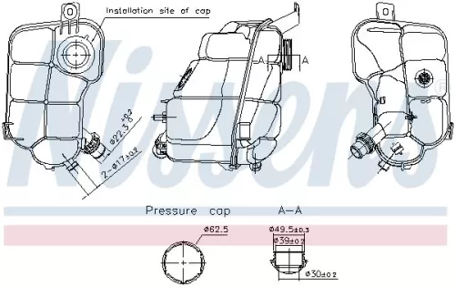 Expansion Tank, coolant NISSENS 996337)