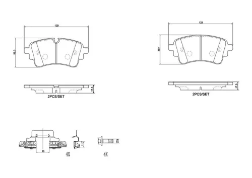 Brake Pad Set, disc brake BREMBO P 85 186)