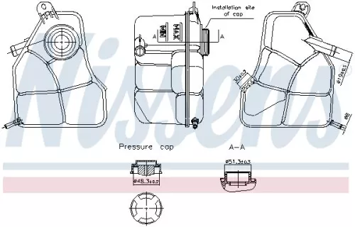 Expansion Tank, coolant NISSENS 996308)