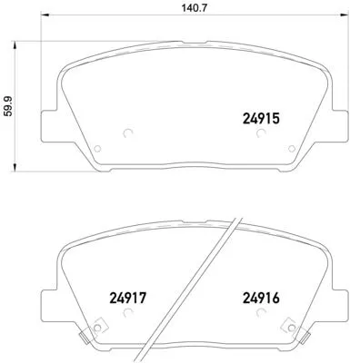 Brake Pad Set, disc brake BREMBO P 30 065)