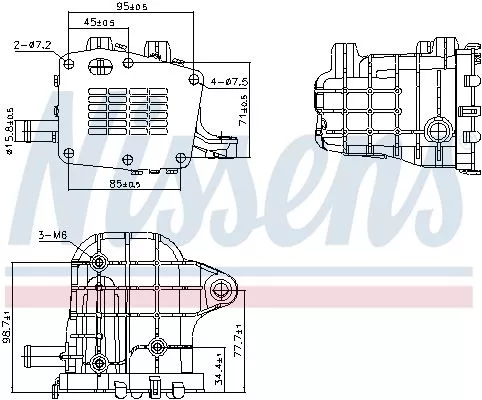Cooler, exhaust gas recirculation NISSENS 989481)
