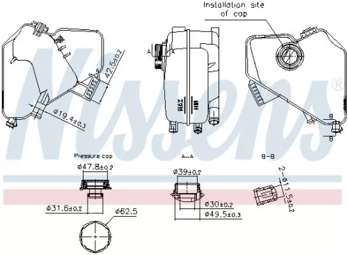 Expansion Tank, coolant NISSENS 996322)