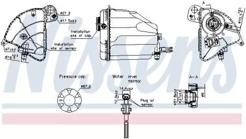 Expansion Tank, coolant NISSENS 996358)