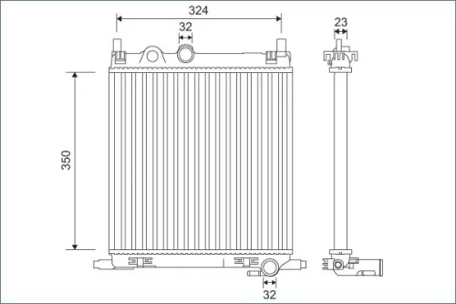 Radiator, engine cooling VALEO 701128)