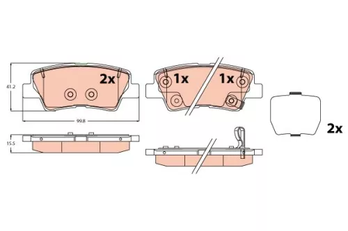 Brake Pad Set, disc brake TRW GDB2309)