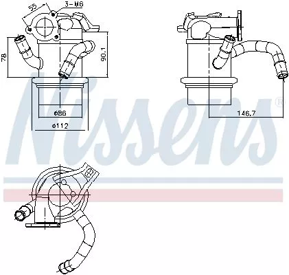 Cooler, exhaust gas recirculation NISSENS 989421)