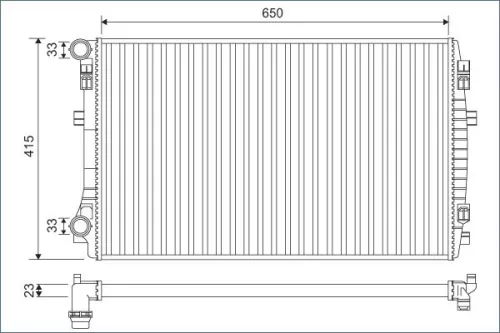 Radiator, engine cooling VALEO 701129)