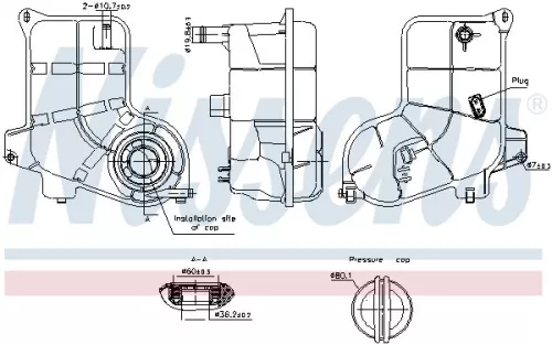 Expansion Tank, coolant NISSENS 996363)