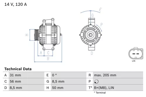 Alternator BOSCH 0 986 049 010)
