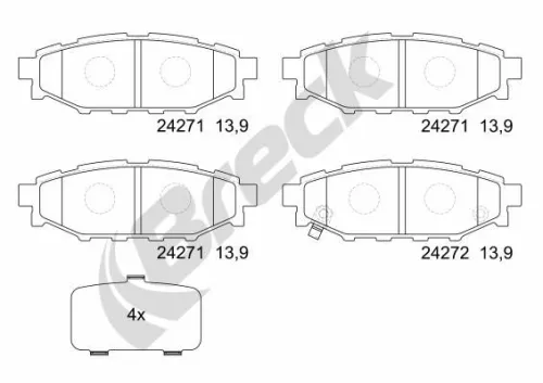 Brake Pad Set, disc brake BRECK 24271 00 702 10)