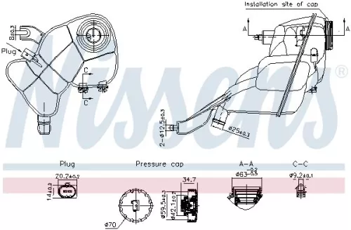 Expansion Tank, coolant NISSENS 996204)