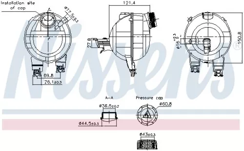 Expansion Tank, coolant NISSENS 996306)