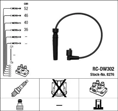 Ignition Cable Kit NGK 8276)
