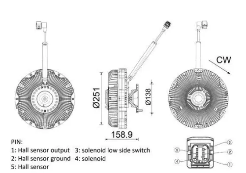 Clutch, radiator fan MAHLE CFC 275 000P)