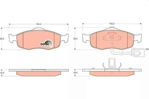 Brake Pad Set, disc brake TRW GDB1108)