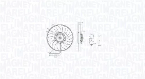 Fan, engine cooling MAGNETI MARELLI 069422848010)