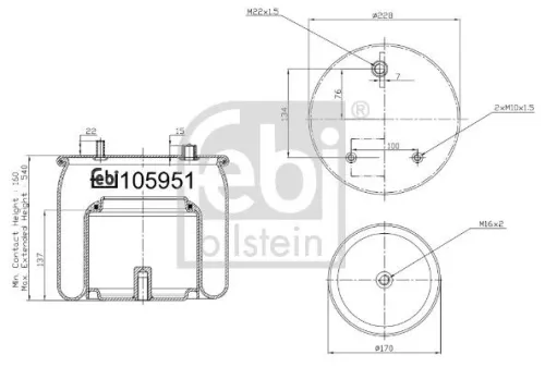 Bellow, air suspension FEBI BILSTEIN 105951)