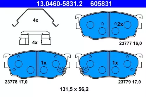Brake Pad Set, disc brake ATE 13.0460-5831.2)