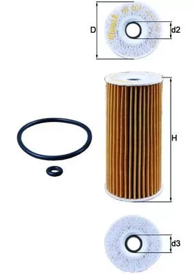 Oil Filter MAHLE OX 201D)