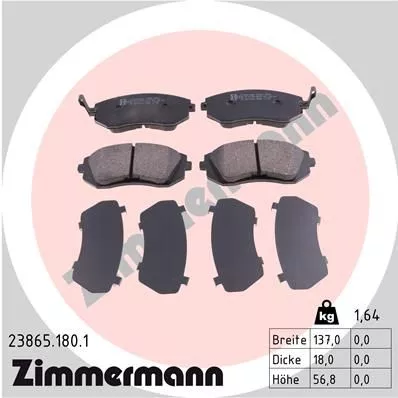 Brake Pad Set, disc brake ZIMMERMANN 23865.180.1)