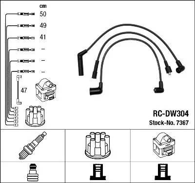 Ignition Cable Kit NGK 7367)