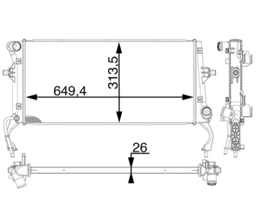 Radiator, engine cooling MAHLE CR 1975 000P)