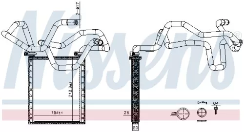 Heat Exchanger, interior heating NISSENS 707305)