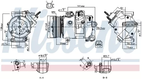 Compressor, air conditioning NISSENS 890772)