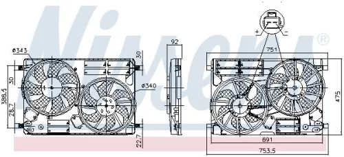 Fan, engine cooling NISSENS 850096)
