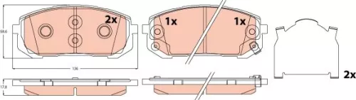 Brake Pad Set, disc brake TRW GDB2560)