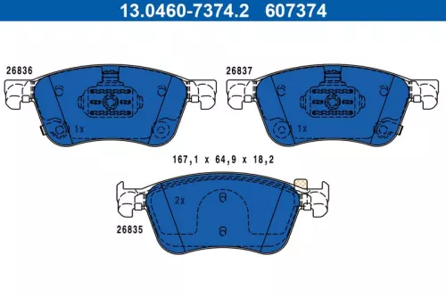 Brake Pad Set, disc brake ATE 13.0460-7374.2)