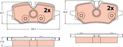 Brake Pad Set, disc brake TRW GDB2573)